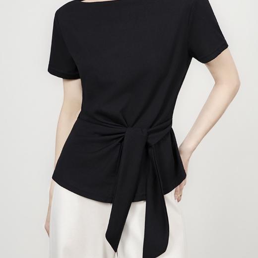 「高货wl」全新升级【铂金会员183/天猫239/差价56】(15416)洛诗琳小众设计不规则T恤2025夏季系带收腰显瘦短袖上衣女 商品图3