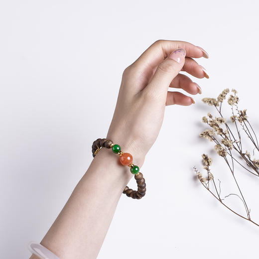 xy0485沉香+南红碧玉吉祥手串 商品图9