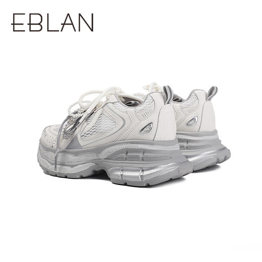 2楼伊伴2025年夏季串珠鞋挂撞色鞋带厚底老爹鞋B25321111 商品图3