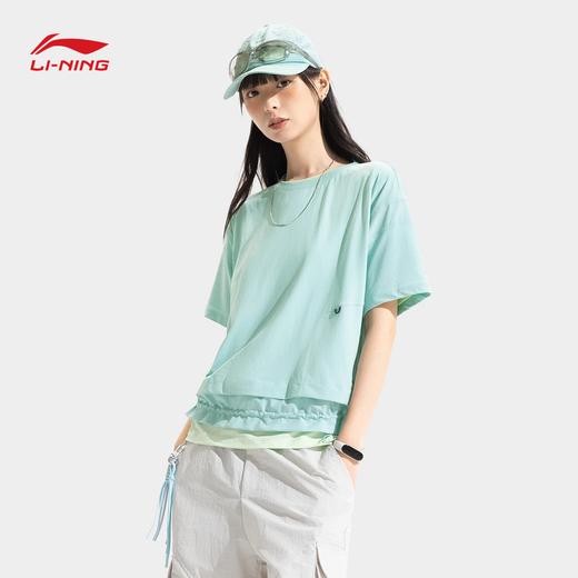 李宁CF溯女子反光速干凉爽防晒宽松短袖T恤ATSV638 商品图2