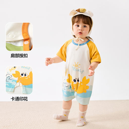 嘟嘟家婴儿连体衣夏季卡通宝宝爬爬衣夏款幼儿包屁衣男女宝连身衣T5BHY008 商品图2