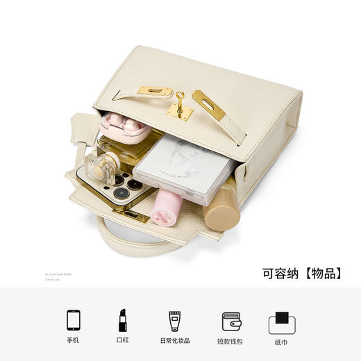 星期六通勤必备金色锁扣小巧手提包SSD521A02J 商品图9