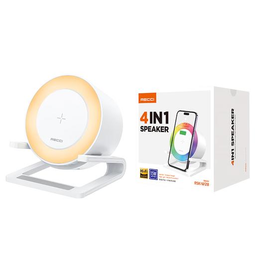 RECCI锐思 RSK-W28无线充电器氛围灯带蓝牙音响多彩RGB灯效 白色 商品图6