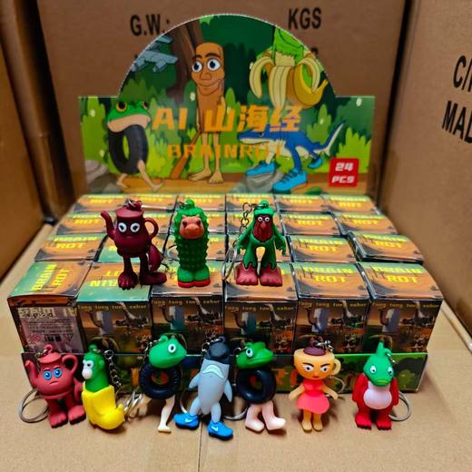 盲盒来袭！【公仔挂件，独特造型！】新品外国AI山海经手办 通通通木棍人Tralala 穿鞋鲨鱼公仔挂件-QA 商品图0