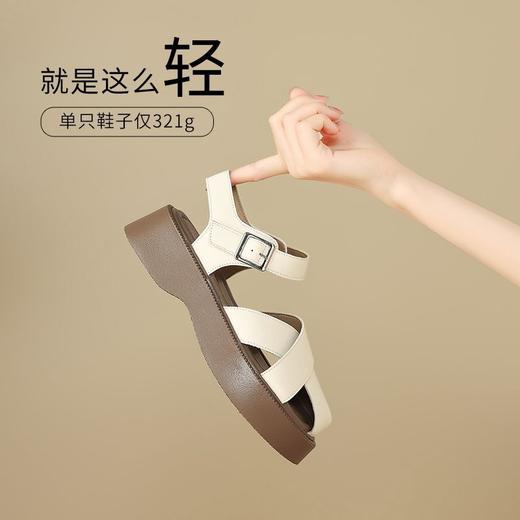 ZHR则则厚底罗马凉鞋女2025新款夏季松糕底女鞋超软舒适包头凉鞋 商品图3