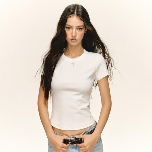 【Coco联名】Ariseism&coco 美式复古短袖T恤女夏季新款修身上衣 商品图0