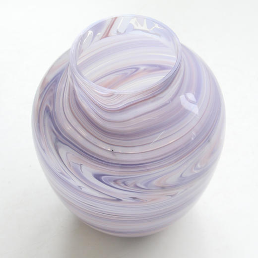 现代简约渐变纹艺术玻璃浪漫紫小口花瓶软装花器样板间水培花器摆 商品图3