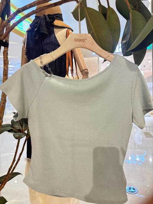 【门店同款】ENJOY夏季斜肩链条上衣 162847087 商品图1
