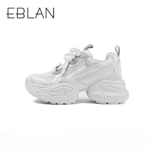 2楼伊伴2025夏季耐磨耐穿简约老爹鞋百搭基础款网纱运动鞋B25318212 商品图1