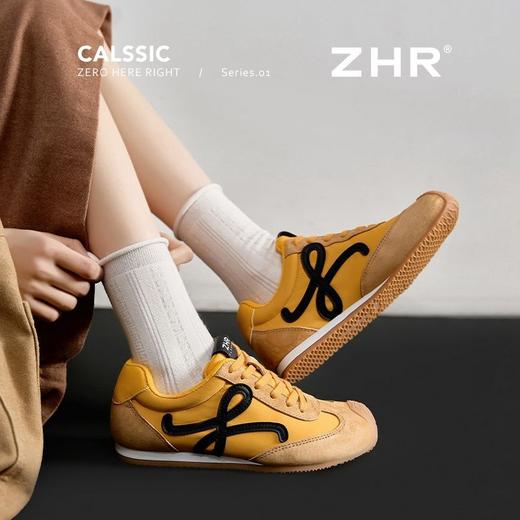 ZHR则则头层猪皮透气软底阿甘鞋女春秋款多巴胺德训鞋百搭休闲鞋 商品图5