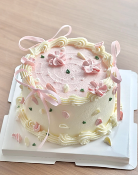 ins甜美裱花丝带蛋糕-低糖处理无添加