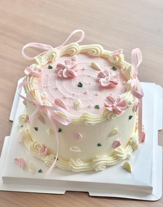 ins甜美裱花丝带蛋糕-低糖处理无添加 商品图0