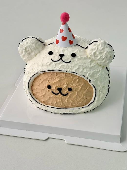 微加高线条小狗熊卡通小动物蛋糕-低糖处理无添加 商品图0