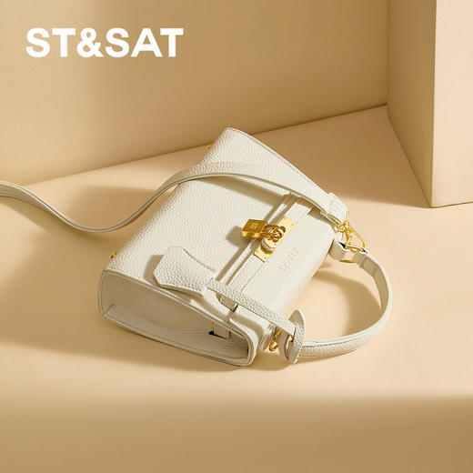 星期六通勤必备金色锁扣小巧手提包SSD521A02J 商品图3