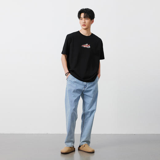 NPC潮牌CC系列重磅255克纯棉小狗开车发泡印花短袖T恤男CC55TE62 商品图1