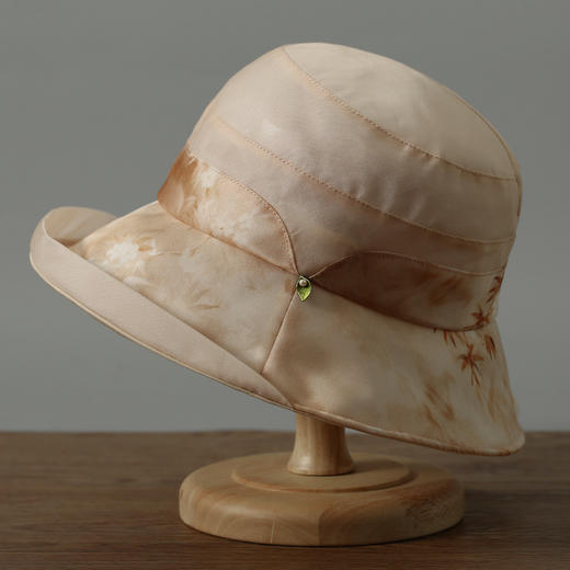 雀说 桑蚕丝防晒帽女夏季真丝透气逛街出游遮阳帽DUJ-9590 商品图5