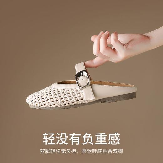 ZHR平底半拖鞋女2025新款夏季外穿镂空包头凉鞋时尚软底一脚蹬 商品图9
