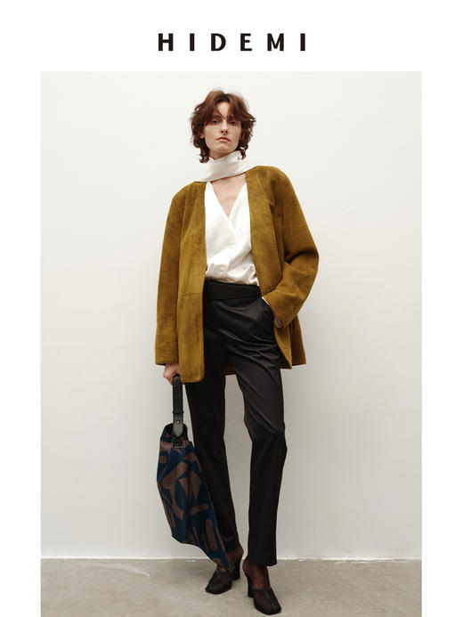 HIDEMI 进口天丝聚氨酯缎面超显瘦烟管裤神裤 商品图4