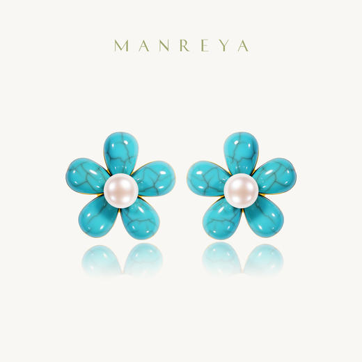 manreya玛芮雅蓝花楹珍珠耳钉清冷感耳饰女小清新耳环高级感耳坠|珍珠 商品图0