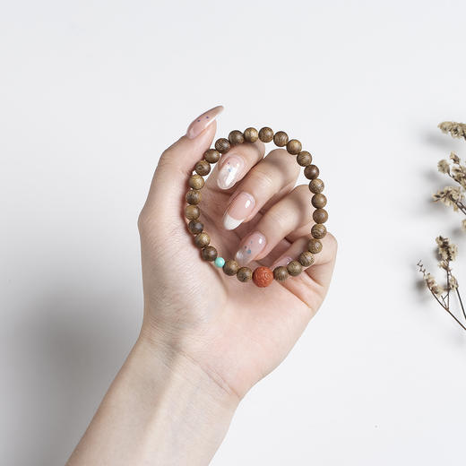 xy0482沉香+南红回纹珠绿松石手串 商品图8