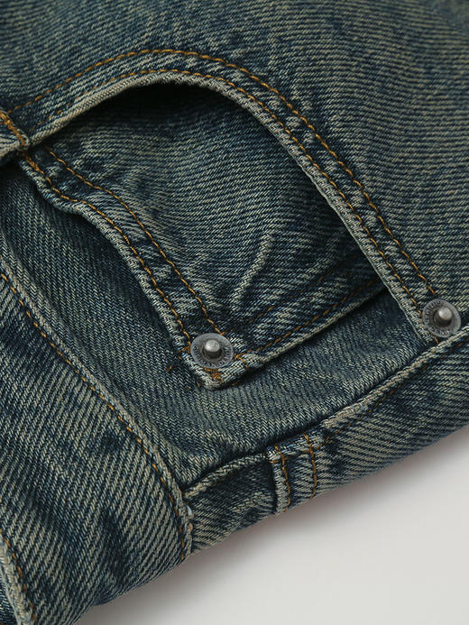 复古蓝高腰阔腿牛仔裤 垂感拖地裤 慵懒休闲 显高显瘦神裤 商品图2