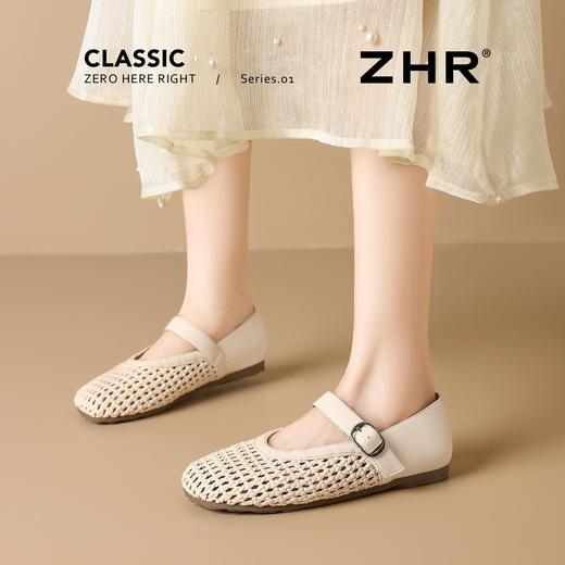 ZHR则则法式粗跟玛丽珍鞋2025新款夏季镂空编织凉鞋仙女风配裙子 商品图7