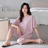 丁摩 睡衣女款夏胸垫薄款短袖七分裤家居服可外穿【棉+莫代尔】睡衣女夏5ZF-6212 商品缩略图1