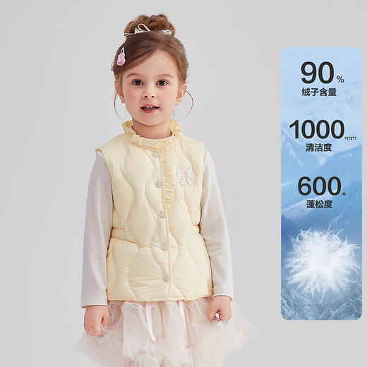 笛莎Deesha 童装女童马甲2025冬新款女童甜美公主风轻薄羽绒服马甲背心 商品图3