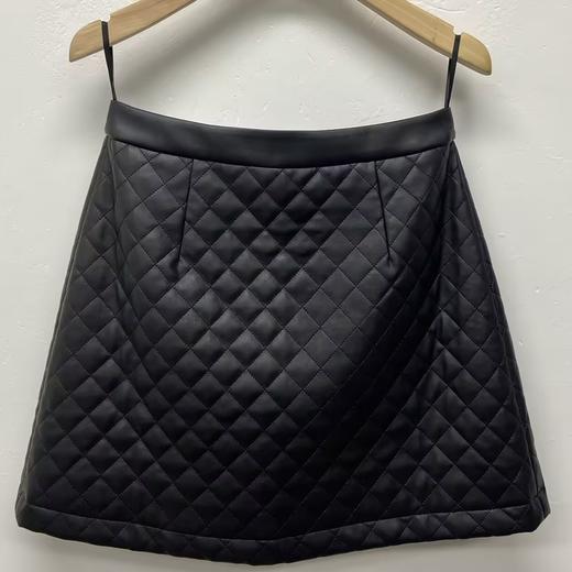 101 WS黑色格子缝线短款A裙30925（黑） 冬季 301094032105 商品图0