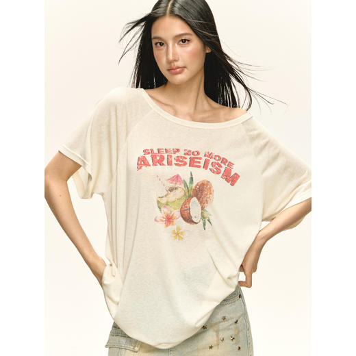 Ariseism 美式复古设计感短袖t恤女夏季新款辣妹修身上衣 商品图1