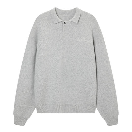 NPC潮牌胸前字母刺绣100%山羊绒翻领落肩羊绒衫男廓形NP48SW26 商品图5