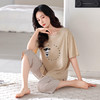 丁摩 睡衣女款夏胸垫薄款短袖七分裤家居服可外穿【棉+莫代尔】睡衣女夏5ZF-6212 商品缩略图7