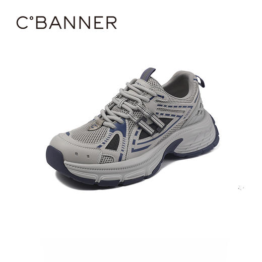 4楼千百度2025秋季经典廓形老爹鞋牛皮革脚垫男鞋老爹鞋A25491014 商品图0