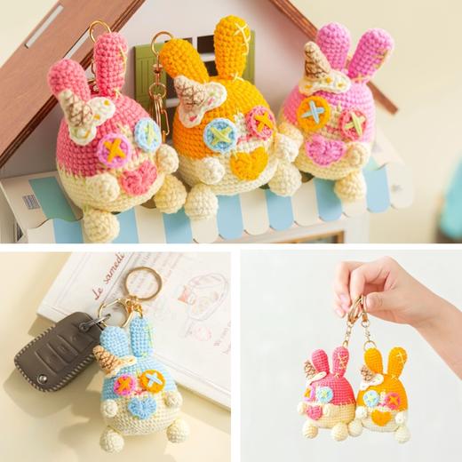 苏苏姐家补丁兔系列玩偶手工编织自制diy钩针毛线团材料包冰条线 商品图2