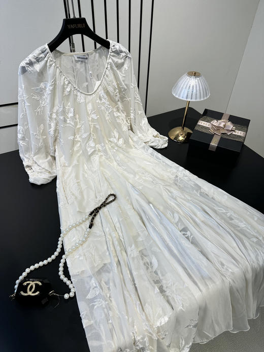 法式鱼尾植绒拼接长裙送防透吊带 商品图12