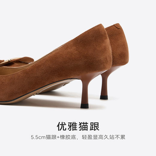 星期六焦糖棕金属方扣细高跟SSD3111112 商品图14