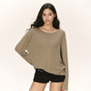 Ariseism 美式复古薄款微透长袖T恤女秋季新款辣妹露肩宽松上衣 商品缩略图1