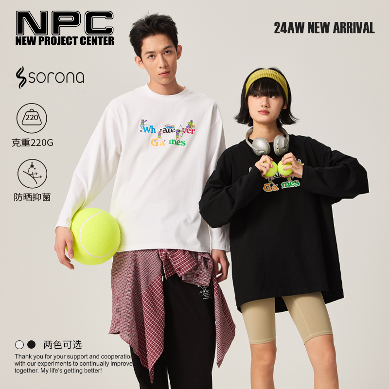 NPC潮牌运动系列220G【索罗娜】马术游泳射箭印花长袖男NP47TL19