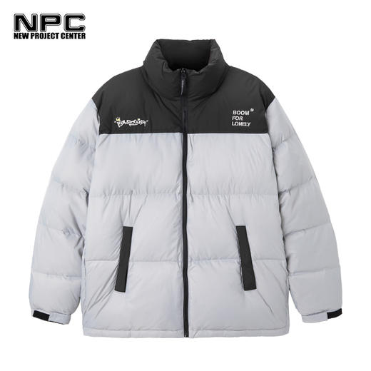 NPC潮牌胸前小皇冠绣花拼接撞色保暖休闲羽绒面包服情侣NP28DJ02 商品图1
