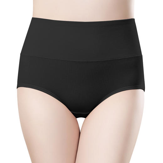 丁摩 【3条装】高腰女士内裤女100%纯棉收腹全棉裆抗菌透气三角短裤大码提臀红色胖5ZF-1100 商品图14