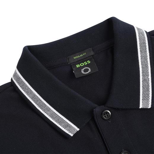 【超惠秒】BOSS 男士弹棉针绣领圈刺绣logo短袖Polo T恤10809 商品图5