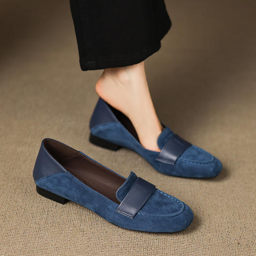 【预售5天】真皮圆头低跟乐福鞋女新款英伦软底舒适单鞋百搭平底鞋小皮鞋AJ&AJ9989 商品图0