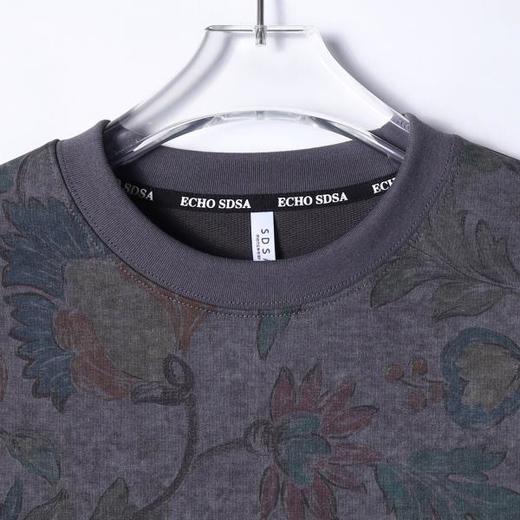 T4431SDSA秋季新款男士痞帅扎染彩色植物花卉圆领长袖T恤百搭时尚上衣 商品图2