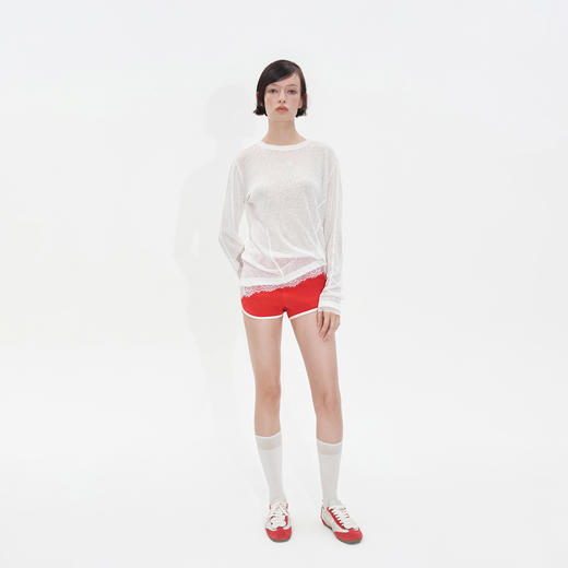 Herlian2025年秋季新品女士轻薄简约logo装饰oversize罩衫T恤衫 商品图1