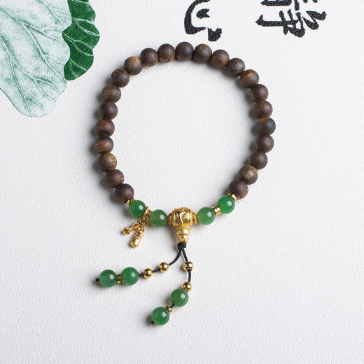 xy0488沉香+碧玉貔貅金刚杵手串 商品图1