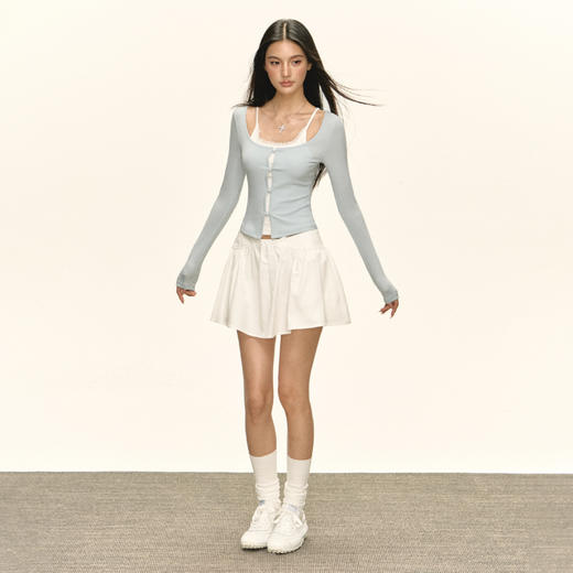 Ariseism 美式复古设计感长袖T恤女秋季新款辣妹修身上衣 商品图4