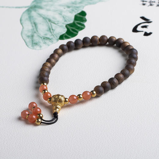 xy0489沉香+南红国风手持手串 商品图3