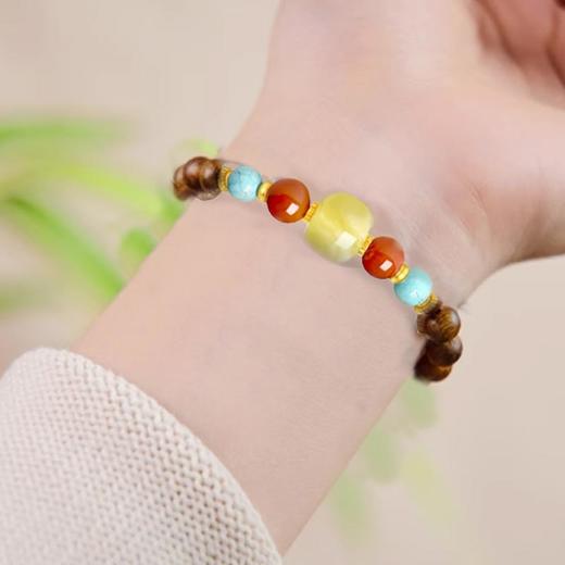 暖阳蜜蜡转运珠沉香木手串6mm 商品图1