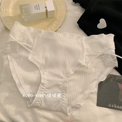 【3条装更划算】蝴蝶结无痕纯棉少女内裤  日系蕾丝蝴蝶结内裤✨低腰冰丝触感，性感无痕更贴心！快来解锁你的甜美魅力吧💕 商品图8