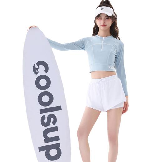 【显高显瘦❗️视觉显瘦分体式泳衣】新款高级感，长袖游泳衣，保守分体学生上课遮肚显瘦泡温泉泳装L 商品图4